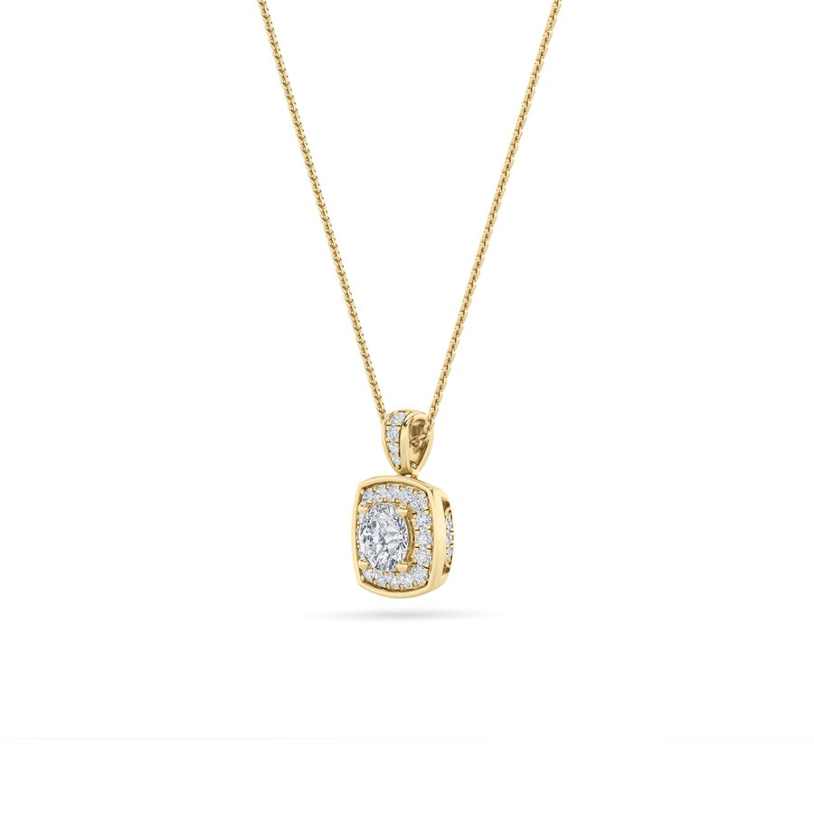 Round Shape Halo Pendant lab grown diamond