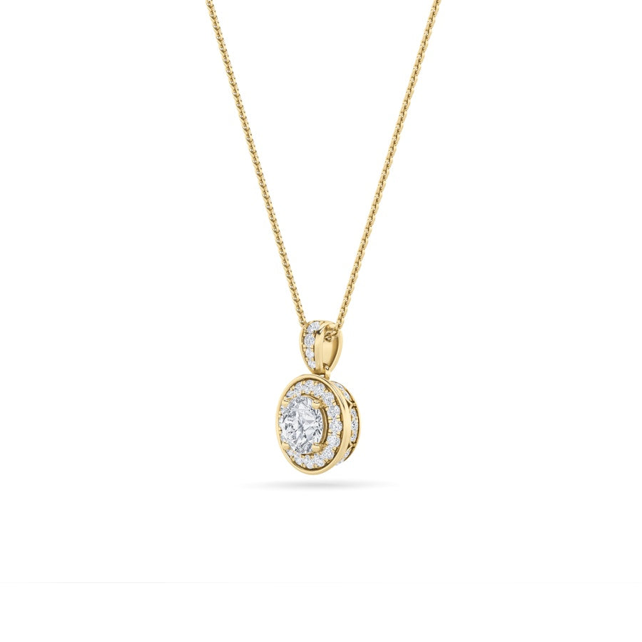 Round Shape Halo Pendant lab grown diamond