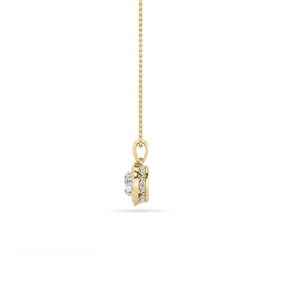 Round Shape Halo Pendant lab grown diamond