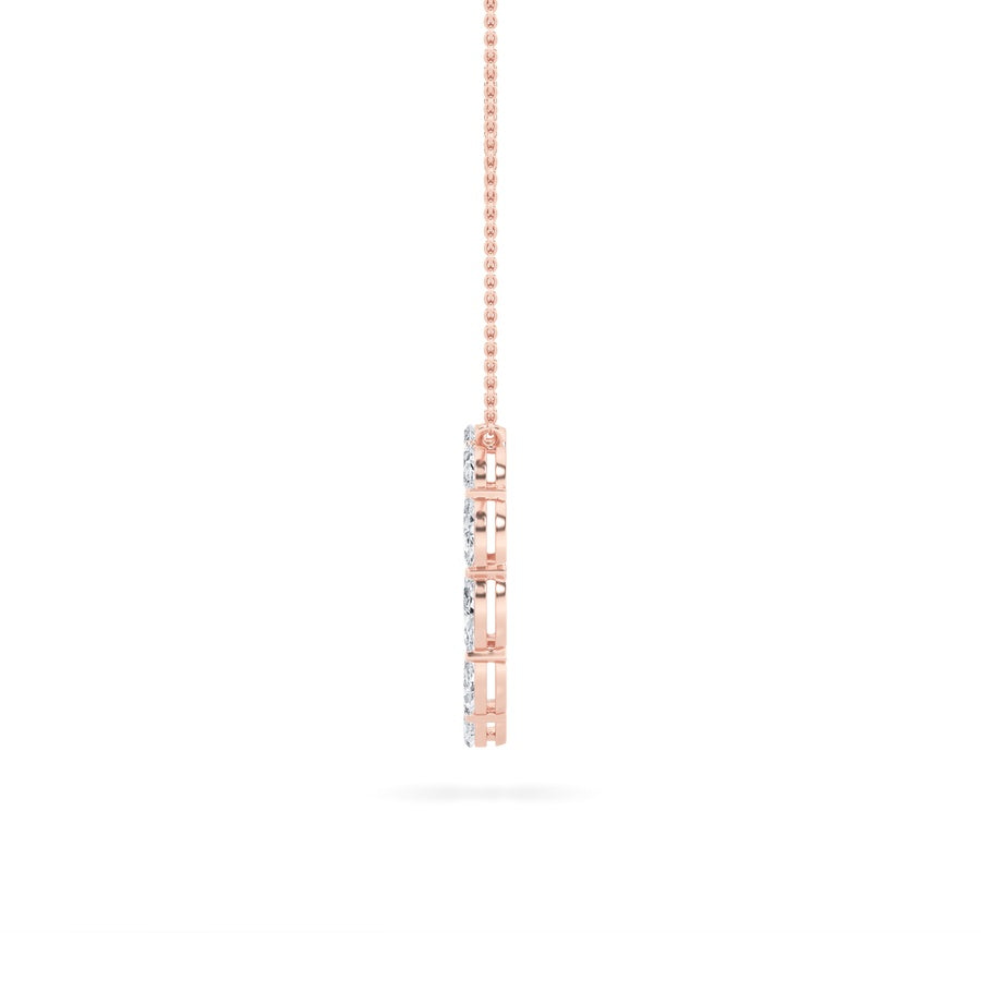 Marquise Shape Circle Necklace lab grown diamond