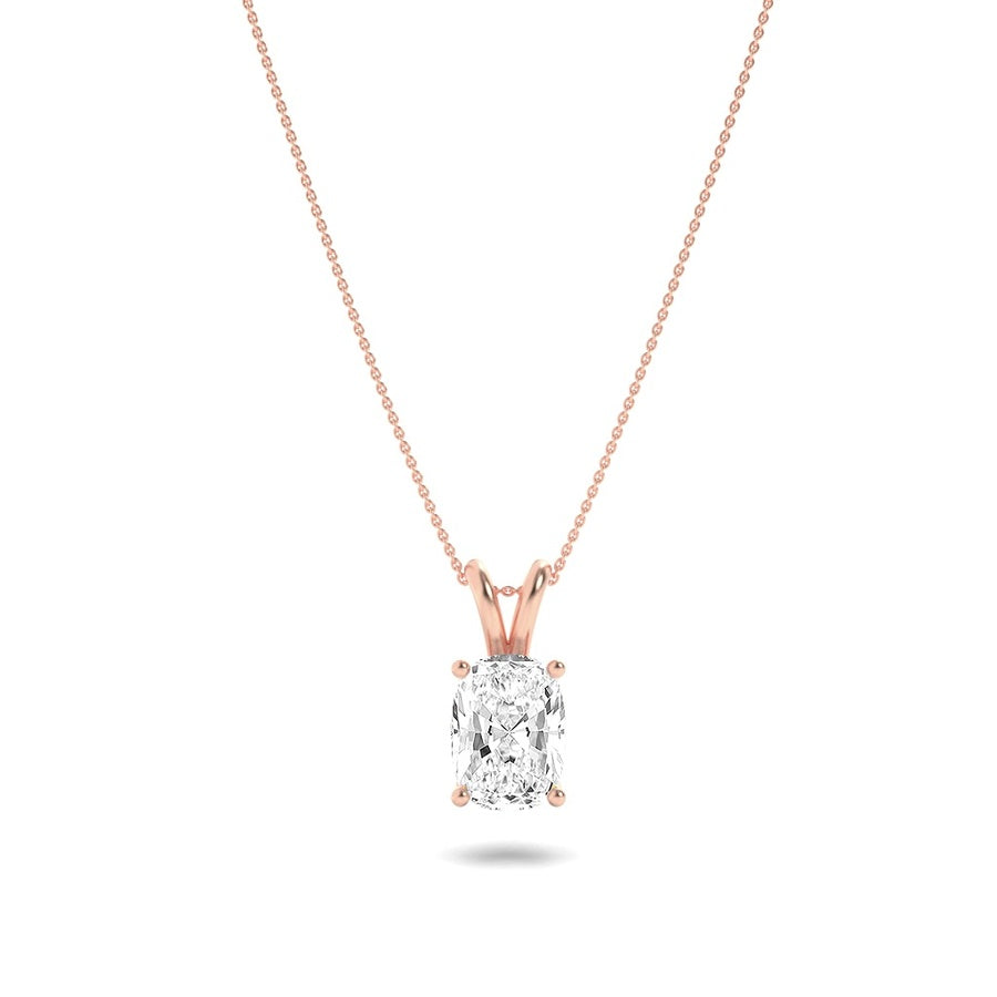 Cushion Shape Split Bale Solitaire Pendant lab grown diamond