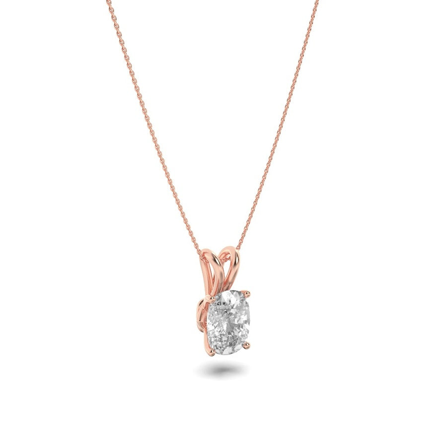 Cushion Shape Split Bale Solitaire Pendant lab grown diamond