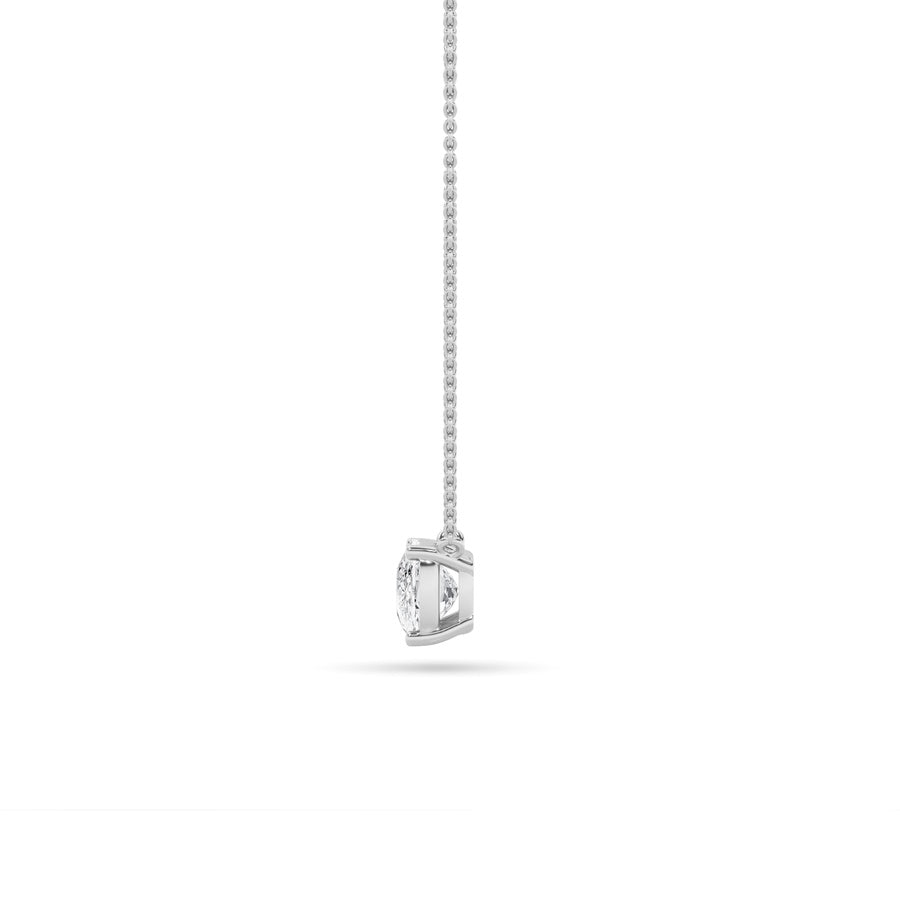Cushion Shape East West Solitaire Necklace lab grown diamond