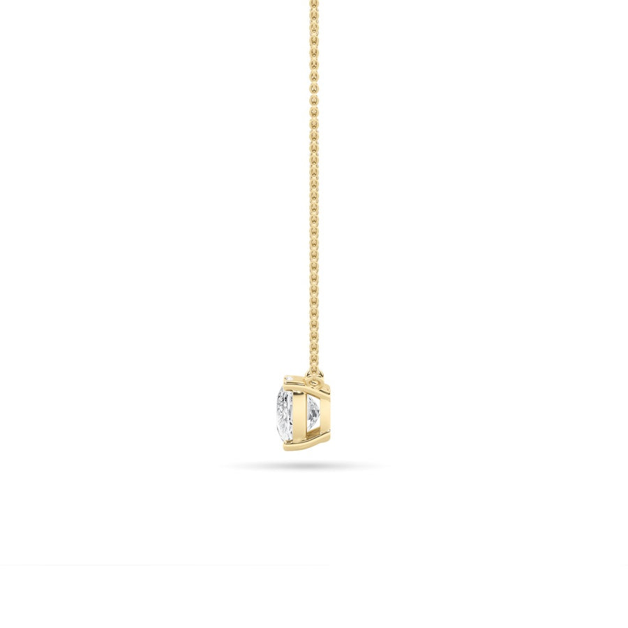 Cushion Shape East West Solitaire Necklace lab grown diamond