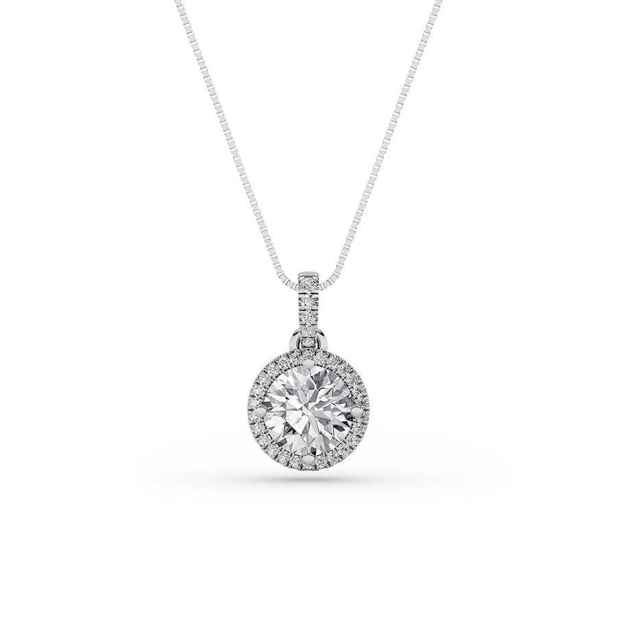 Round Shape Halo Pendant lab grown diamond