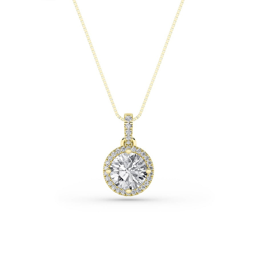 Round Shape Halo Pendant lab grown diamond