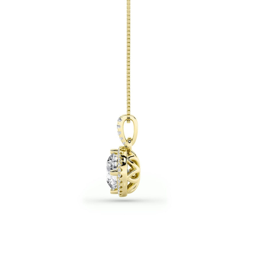 Round Shape Halo Pendant lab grown diamond