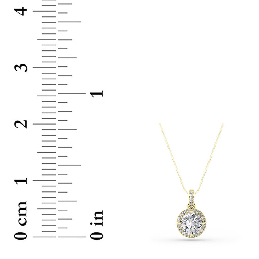 Round Shape Halo Pendant lab grown diamond