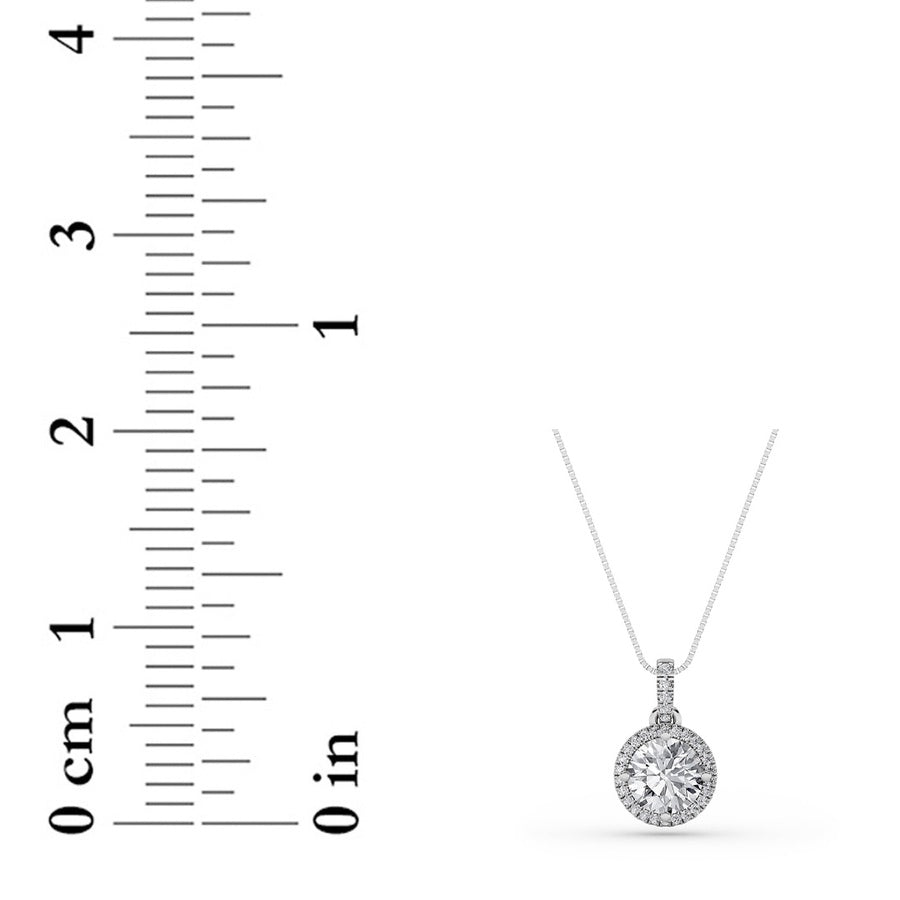 Round Shape Halo Pendant lab grown diamond