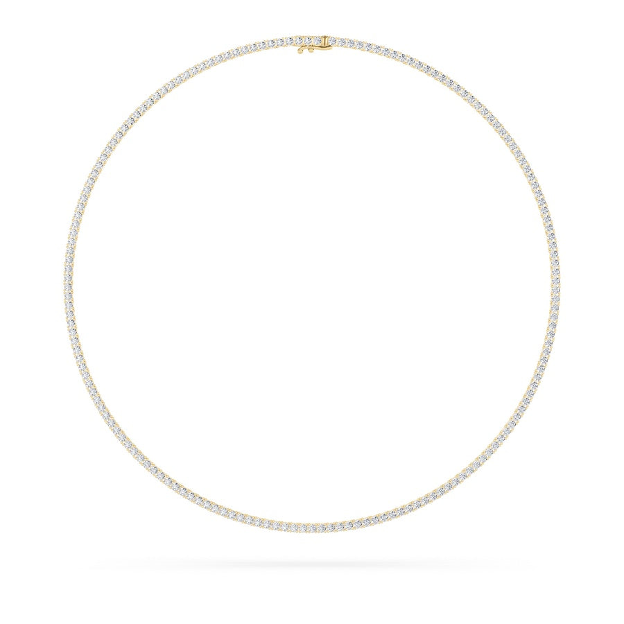 9.5Cttw Round Shaped Lab Grown Diamond (F/VS) Petite Line Necklace in 14K Gold