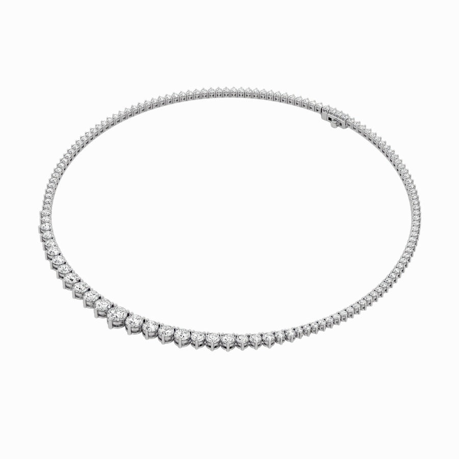 Round Shape Three Prong Graduating Necklace lab grown diamond