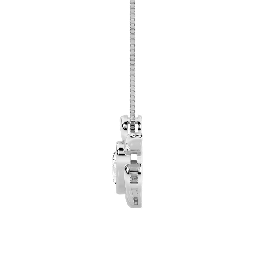 1.5Cttw Oval Shaped Lab Grown Diamond (F/VS) BezelSet Turtle Pendant in 14K Gold
