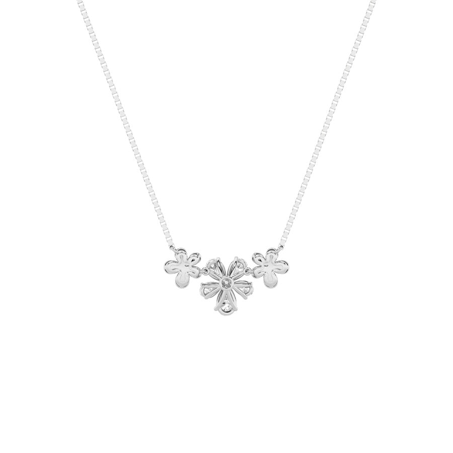Pear Shape Fancy Flower Necklace lab grown diamond