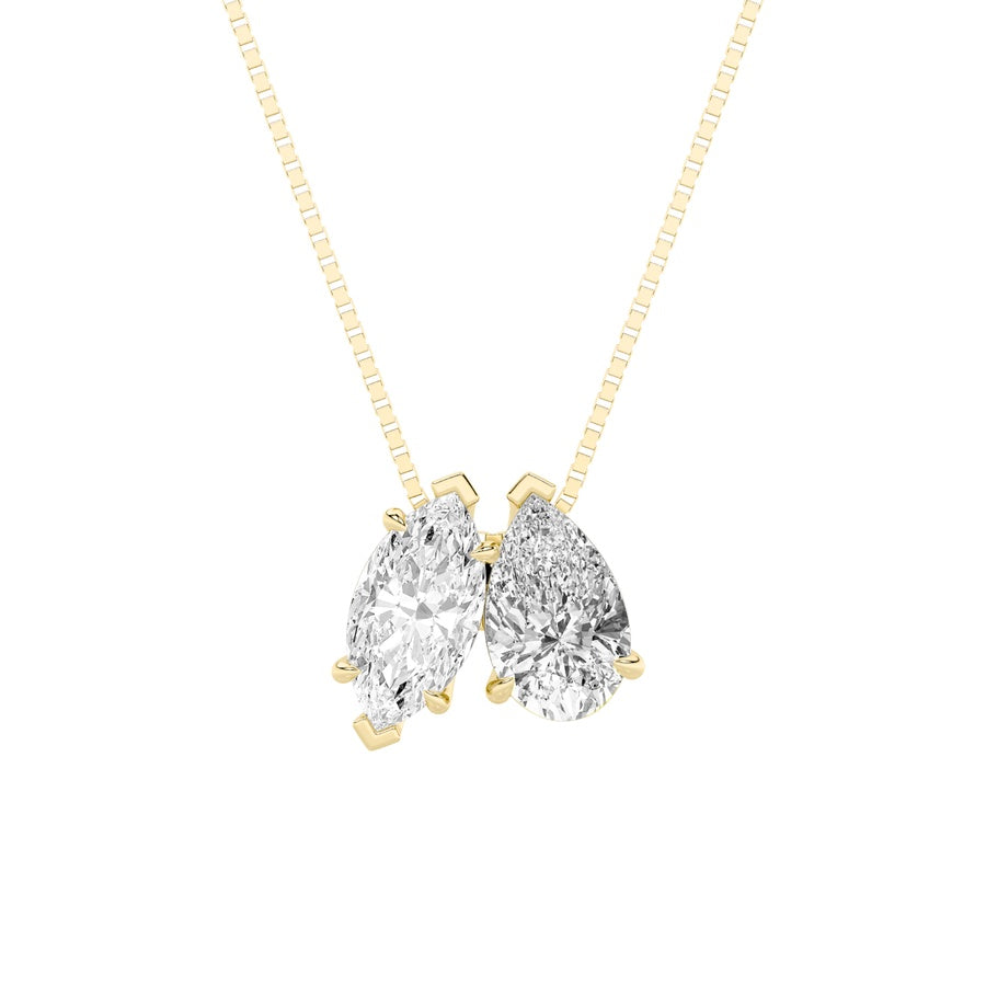 Pear Shape Two Stone Fancy Pendant lab grown diamond