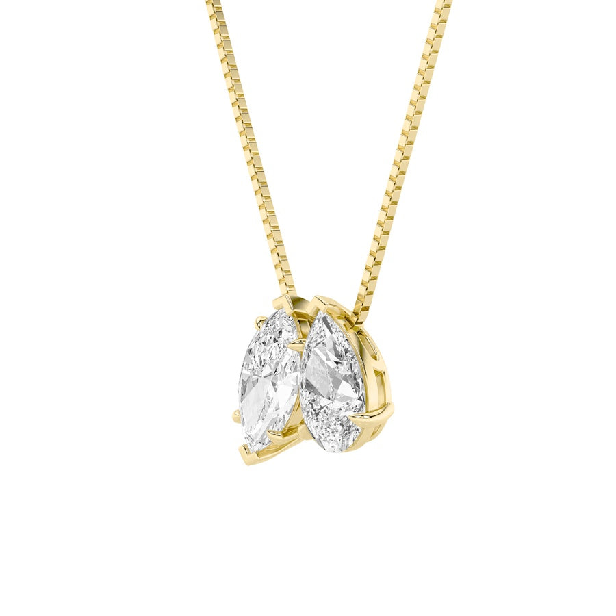 Pear Shape Two Stone Fancy Pendant lab grown diamond