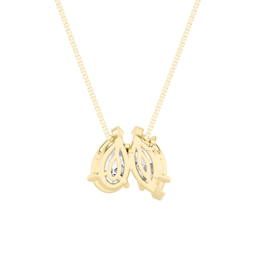 Pear Shape Two Stone Fancy Pendant lab grown diamond