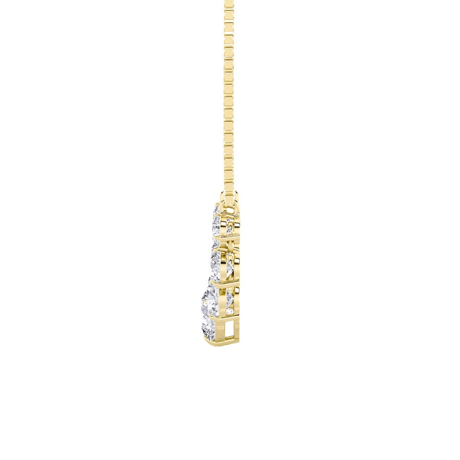 4.5Cttw Round Shaped Lab Grown Diamond (F/VS) Seven Stone Necklace in 14K Gold