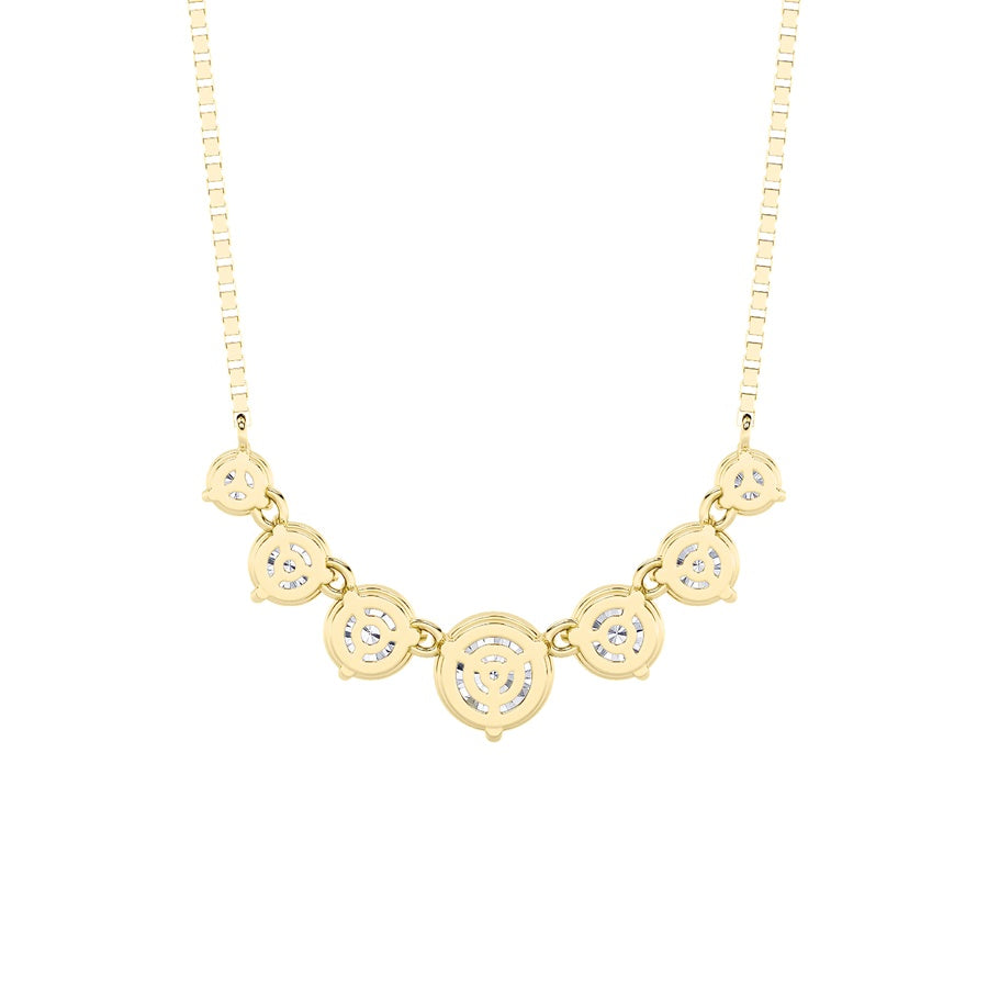 4.5Cttw Round Shaped Lab Grown Diamond (F/VS) Seven Stone Necklace in 14K Gold
