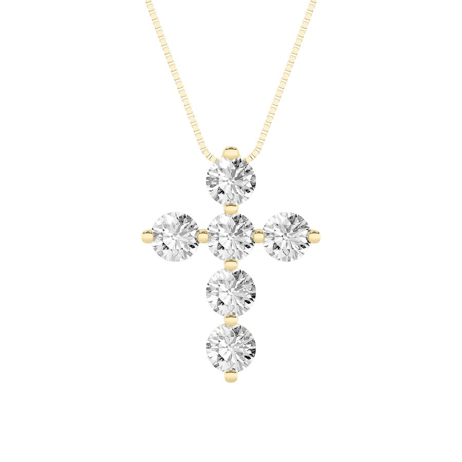 Round Shape Cross Pendant lab grown diamond