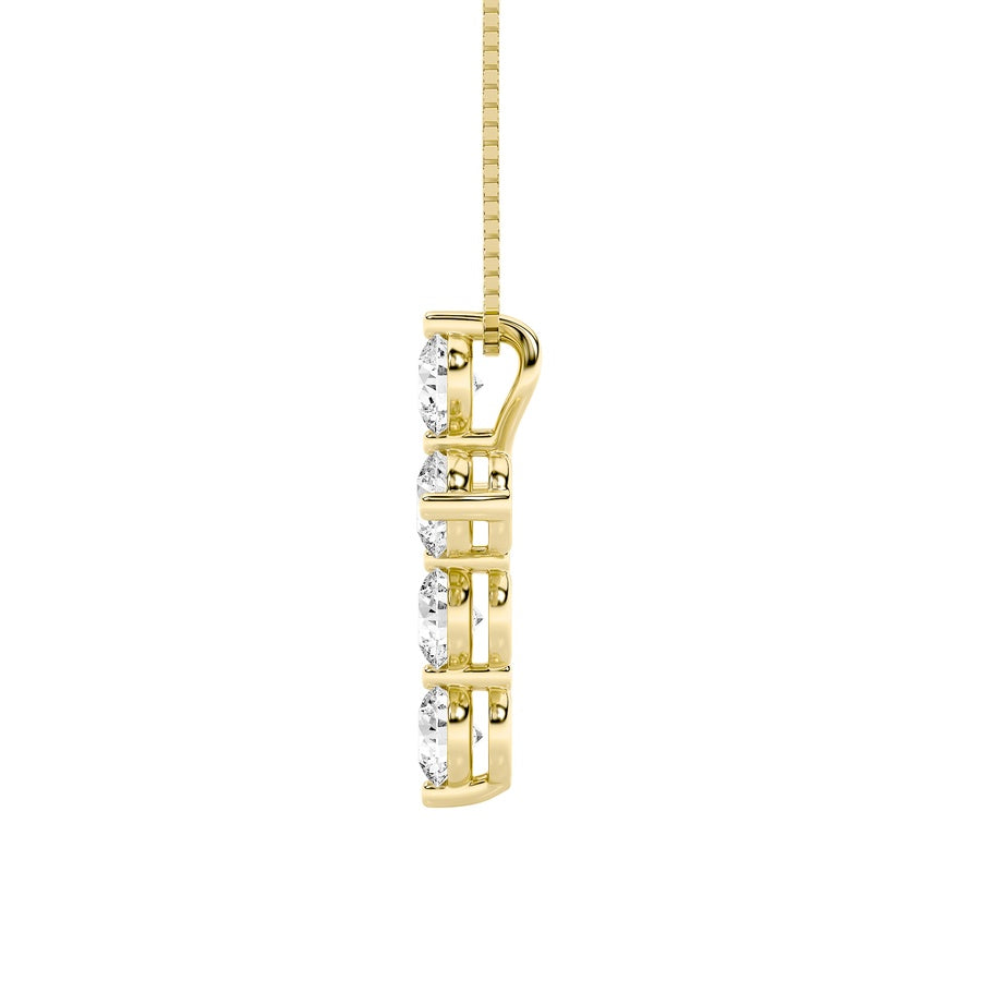 Round Shape Cross Pendant lab grown diamond