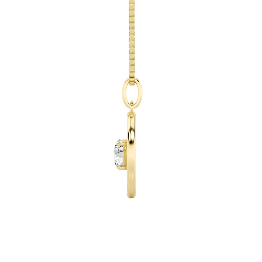 1Cttw Round Shaped Lab Grown Diamond (F/VS) ZodiacPendant in 14K Gold