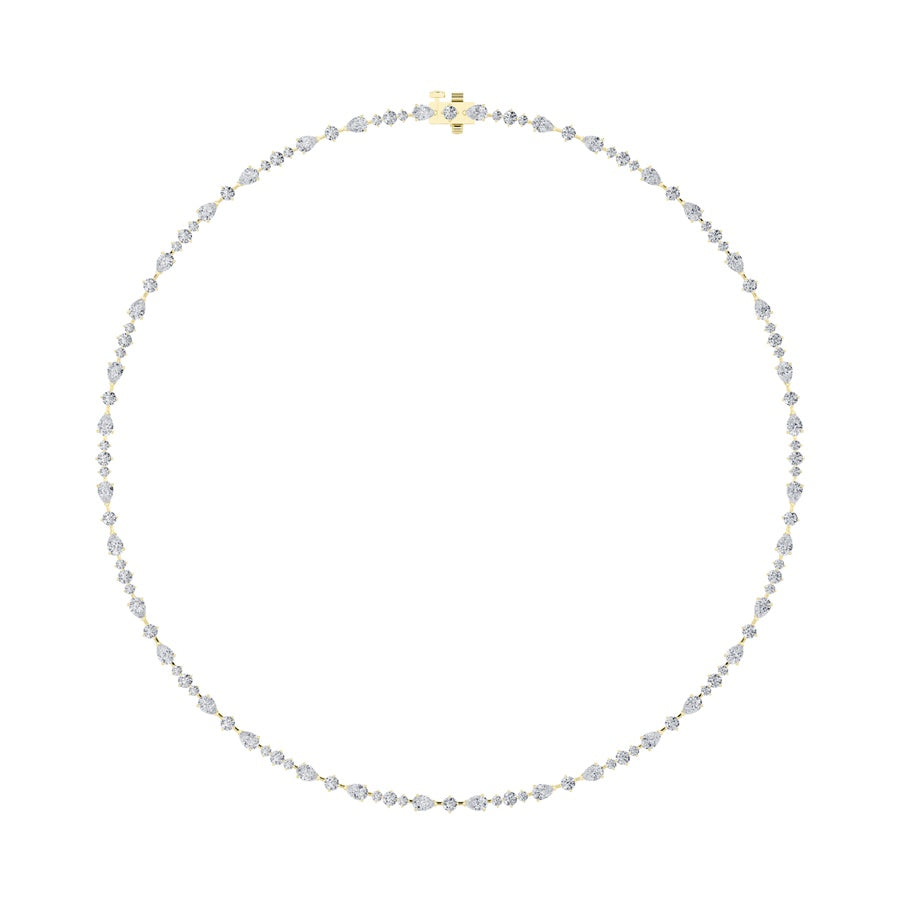 12Cttw Pear Shaped Lab Grown Diamond (F/VS) Fashion Necklace in 14K Gold