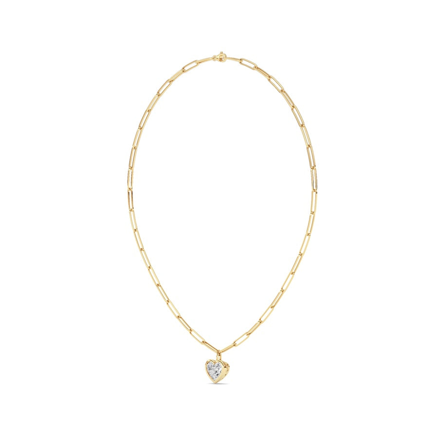 4Cttw Heart Shape Lab Grown Diamond (F/VS ) Necklace in 14K Gold