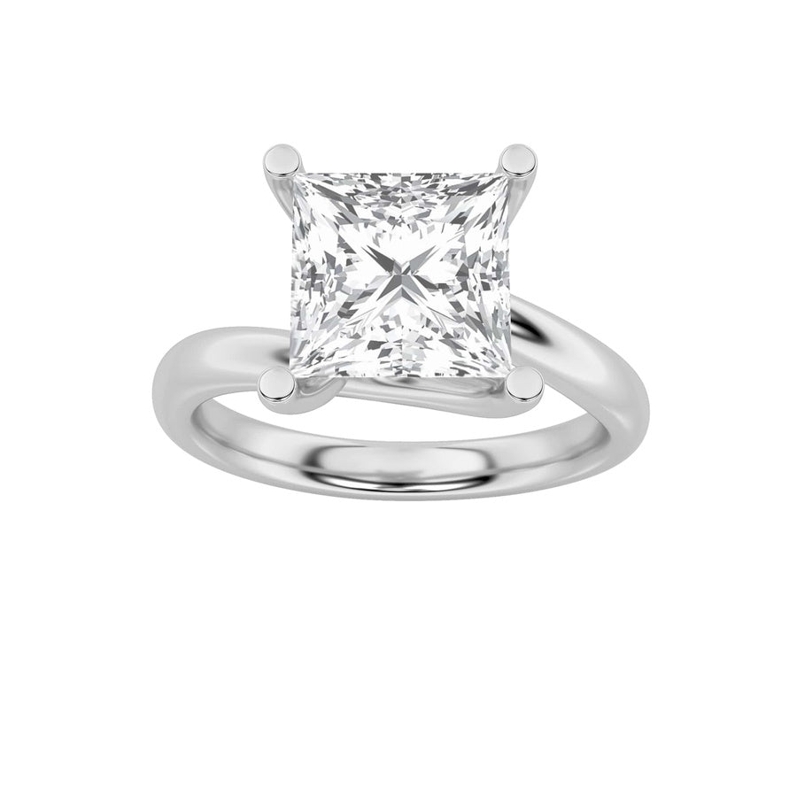 Princess Shape Bypass Shank Engagement Ring lab grown diamond
