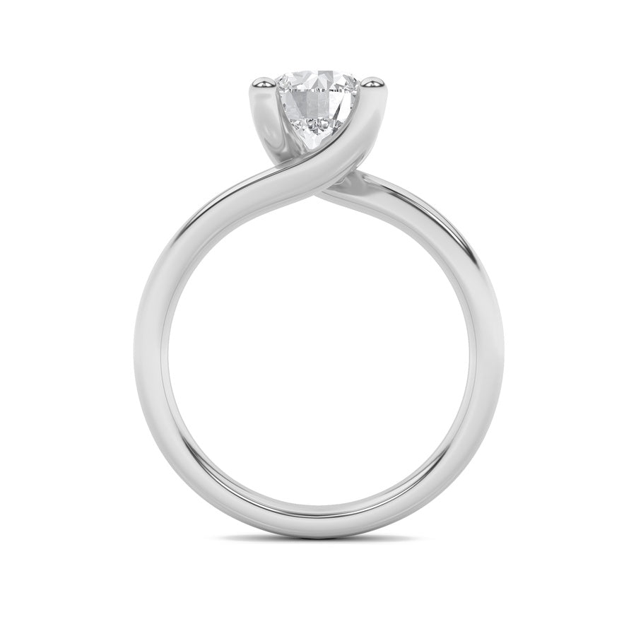 1Cttw Round Shaped Lab Grown Diamond (F/VS) BypassShank Engagement Ring in 14K Gold