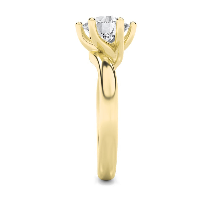 2Cttw Round Shaped Lab Grown Diamond (F/VS) BypassShank Engagement Ring in 14K Gold