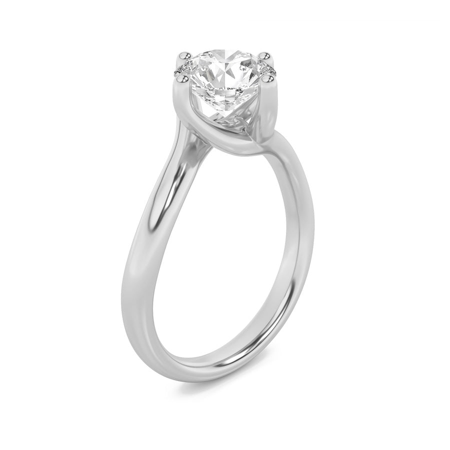 1Cttw Round Shaped Lab Grown Diamond (F/VS) BypassShank Engagement Ring in 14K Gold