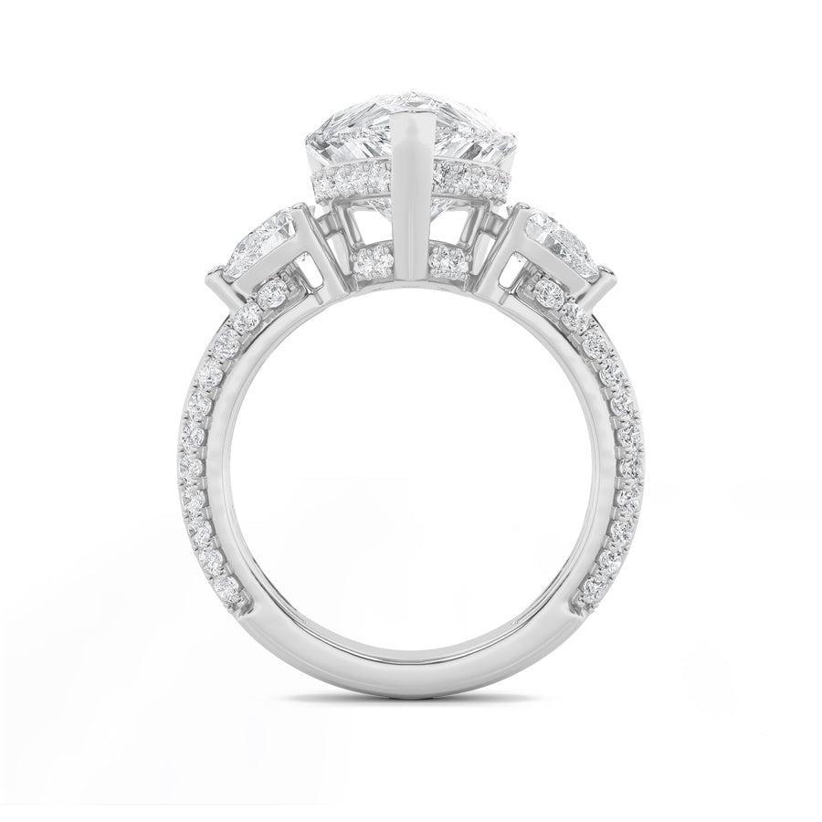 Pear Shape Bold Statement Accented Ring lab grown diamond