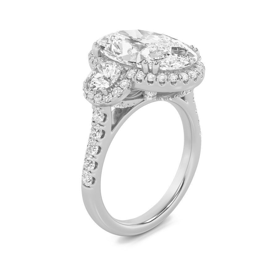 Oval Shape Bold Statement Accented Ring lab grown diamond