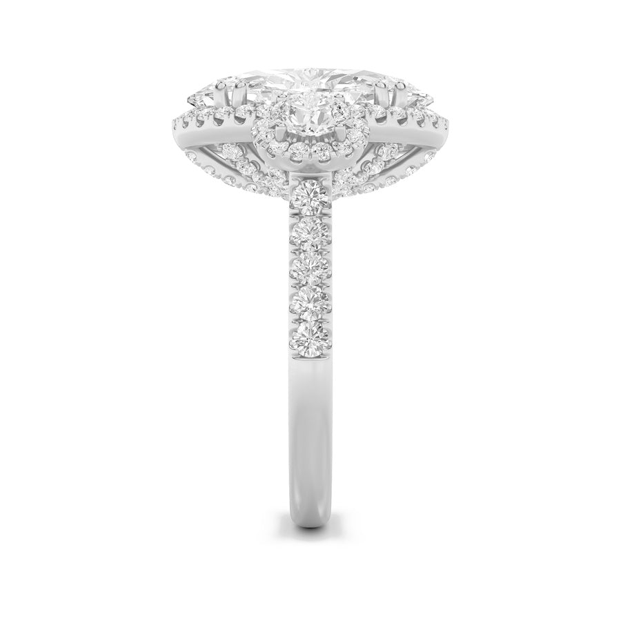Oval Shape Bold Statement Accented Ring lab grown diamond