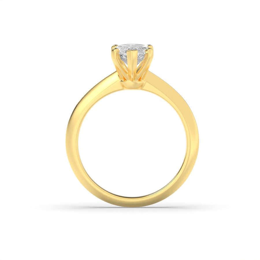 Marquise Shape Knife Edge Shank Solitaire Engagement Ring lab grown diamond