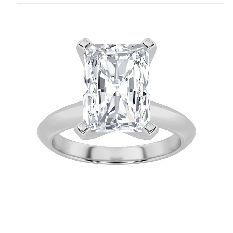 2Cttw Radiant Shaped Lab Grown Diamond (F/VS) Knife Edge Shank Solitaire Engagement Ring in 14K Gold