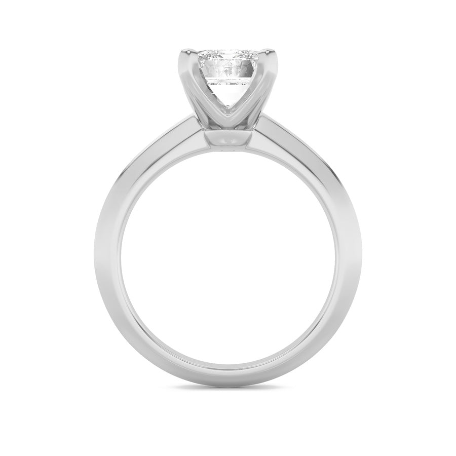2Cttw Radiant Shaped Lab Grown Diamond (F/VS) Knife Edge Shank Solitaire Engagement Ring in 14K Gold