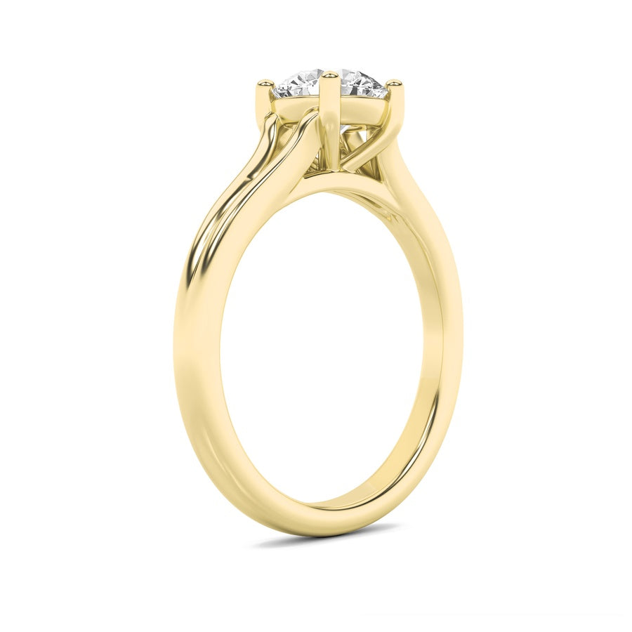 Round Shape Split Shank Solitaire Engagement Ring lab grown diamond