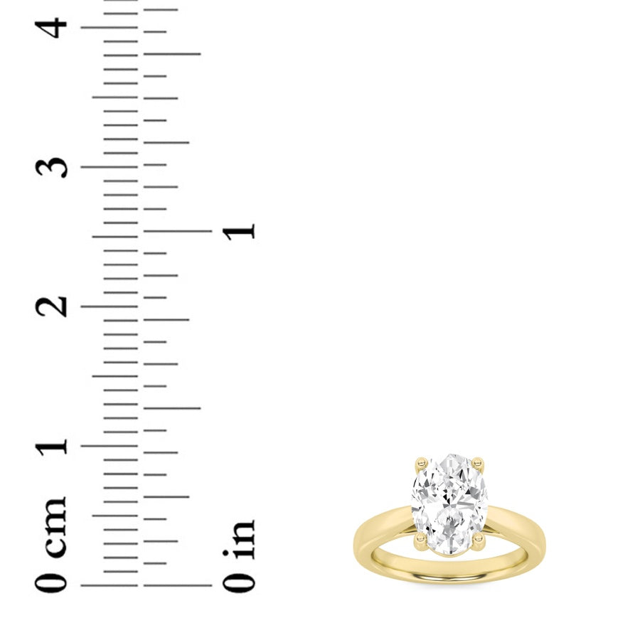 1Cttw Oval Shaped Lab Grown Diamond (F/VS) Classic Shank Solitaire Engagement Ring in 14K Gold
