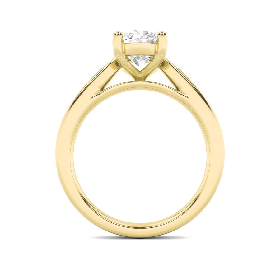 2Cttw Oval Shaped Lab Grown Diamond (F/VS) ClassicShank Solitaire Engagement Ring in 14K Gold