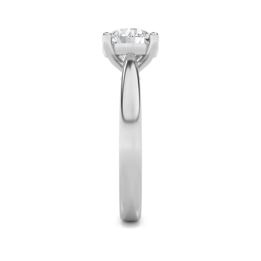 2.5Cttw Round Shaped Lab Grown Diamond (F/VS) Classic Shank Solitaire Engagement Ring in 14K Gold