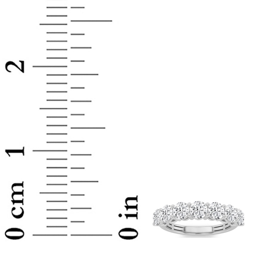 2Cttw Round Shaped Lab Grown Diamond (F/VS) SevenStone Band Ring in 14K Gold