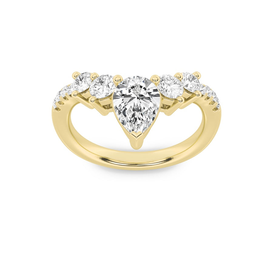 Pear Shape Fancy Contour Ring lab grown diamond