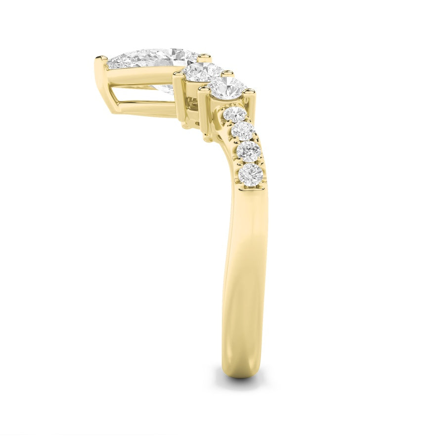 Pear Shape Fancy Contour Ring lab grown diamond