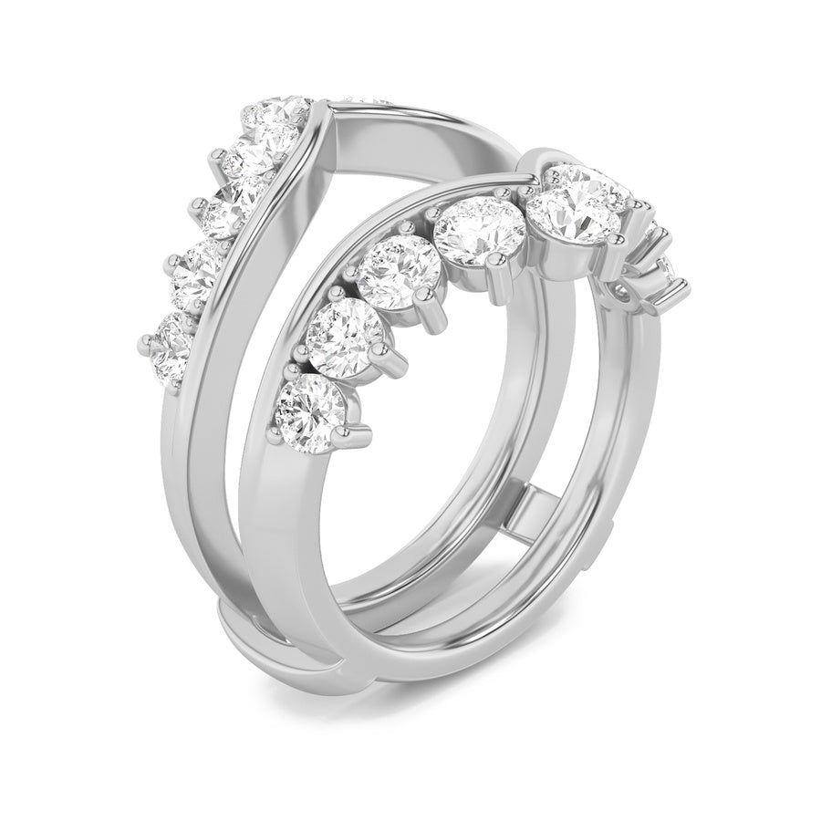2Cttw Round Shaped Lab Grown Diamond (F/VS) InsertJacket Ring in 14K Gold