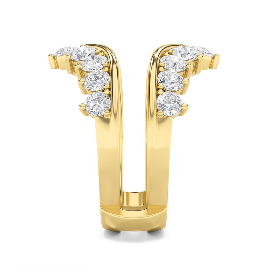 2Cttw Round Shaped Lab Grown Diamond (F/VS) InsertJacket Ring in 14K Gold
