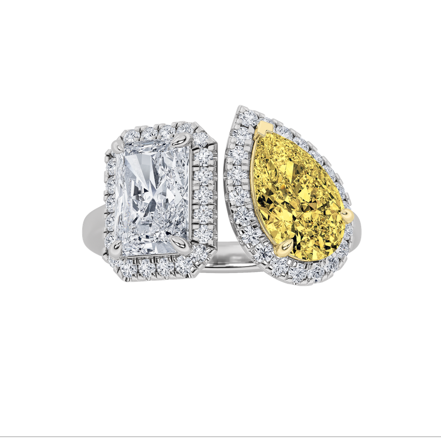Radiant Shape Toi Et Moi Fashiion Ring lab grown diamond