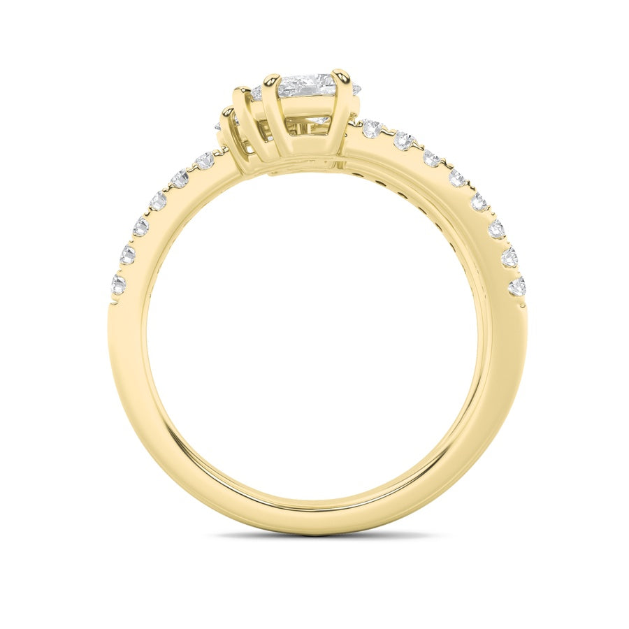 Oval Shape Three Stone Fashion Ring lab grown diamond