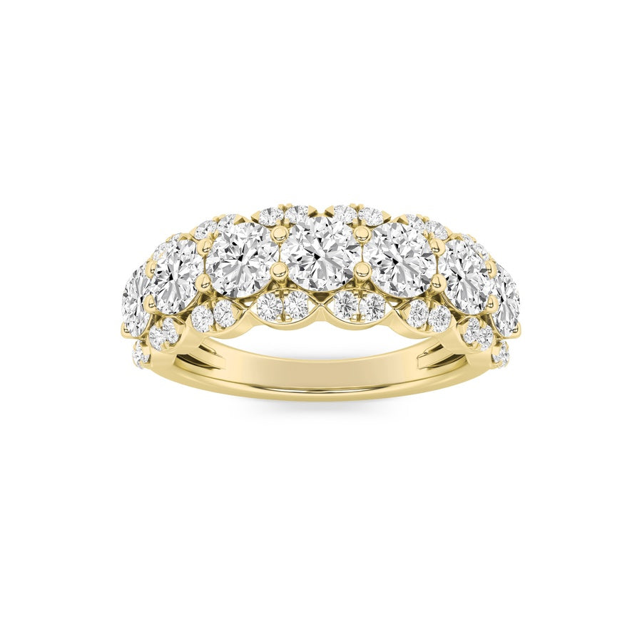 Round Shape Multi Stone Band Ring lab grown diamond