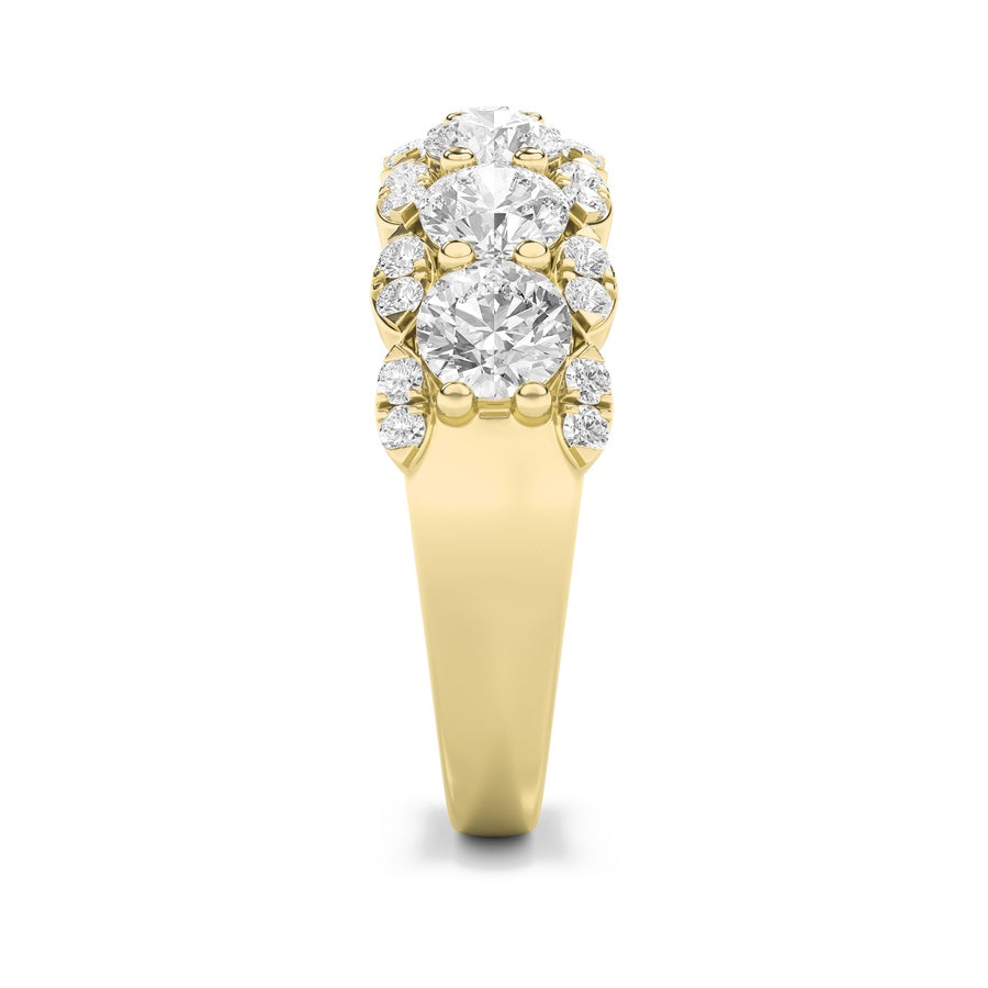Round Shape Multi Stone Band Ring lab grown diamond